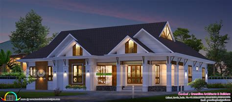 Superb Single Floor Sloped Roof Home With 4 Bedrooms Kerala House