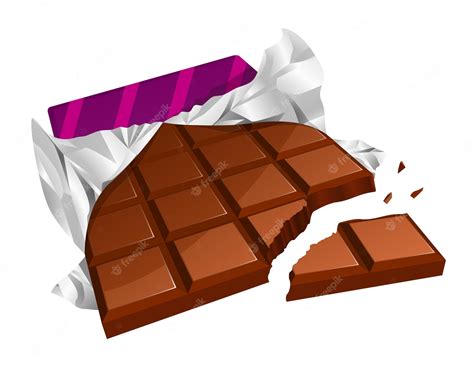 Ilustración De Vector De Una Barra De Chocolate Picado Con Embalaje