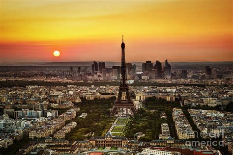 Paris France At Sunset Photograph By Michal Bednarek