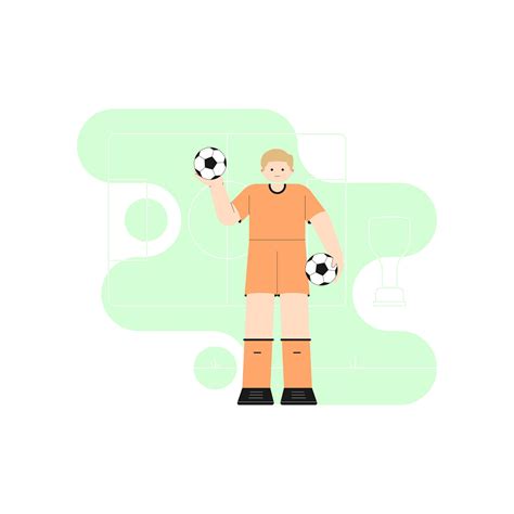 Premium Vector A Soccer Player Holds The Ball