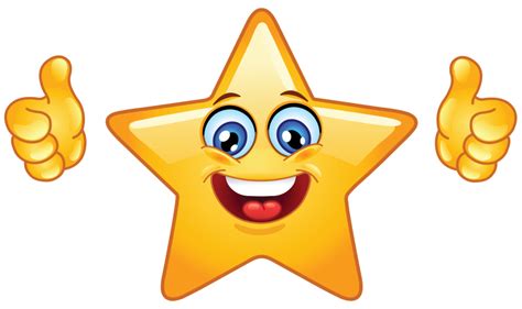 Star Emoticon Showing Thumbs Up Star Emoticon Smiley Emoticon Star