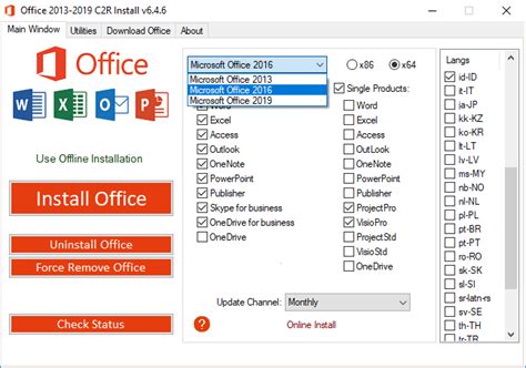 Microsoft office 2013 diluncurkan dengan bermacam kelebihan dan kecanggihan lain, seperti dapat dioperasikan dengan layar sentuh atau mobile sama halnya dengan os windows 8. Office 2013-2019 C2R Install 6.4.6