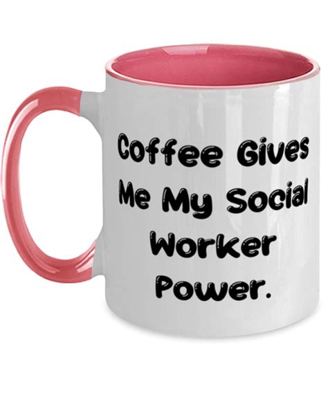 Coffee Gives Me My Social Worker Power Social Worker Two Tone Etsy