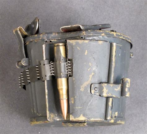 German Mg34 And Mg42 Basket Ammunition Can With Dummy 8mm Cartridges In