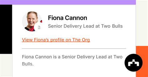Fiona Cannon Senior Delivery Lead At Two Bulls The Org