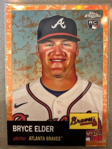 2022 Topps Chrome Platinum Bryce Elder Rc Orange Toile Refractor Ssp D 25 Ebay