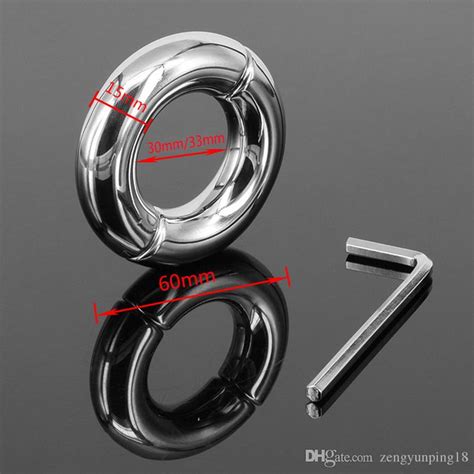 NEW Stainless Steel Scrotum Ring Metal Locking Cock Ring Ball Stretchers For Men Scrotum