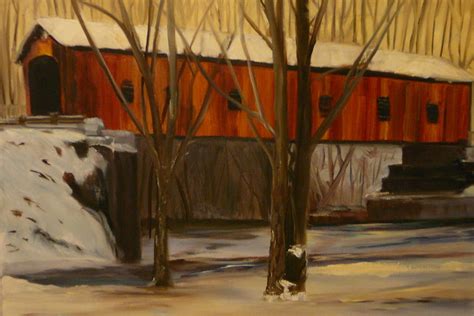 Snowy Covered Bridge Painting By Betty Pimm Fine Art America
