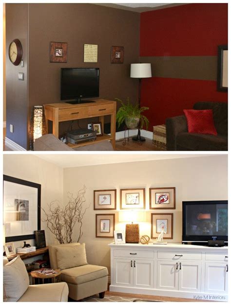 Living Room Decorating With A Tv Painted In Benjamin Moore Gentle Cream