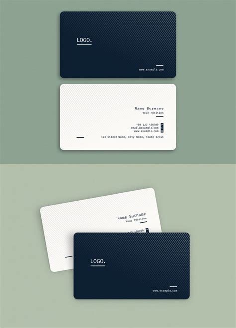 Adobe Illustrator Business Card Template With Gray Stripes And Round Edges