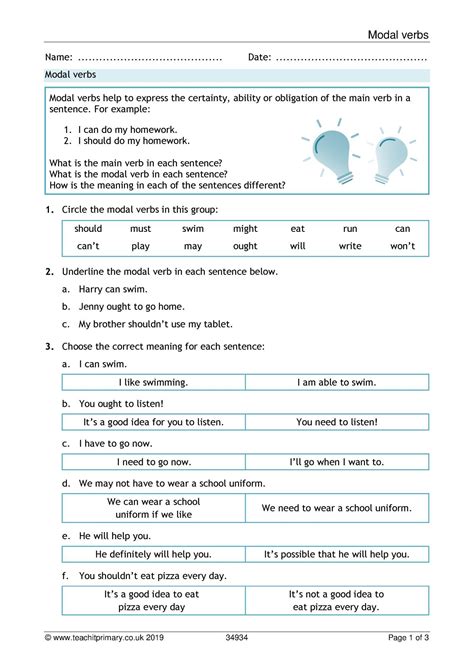 Will you be able to? English Grammar Worksheets Ks2
