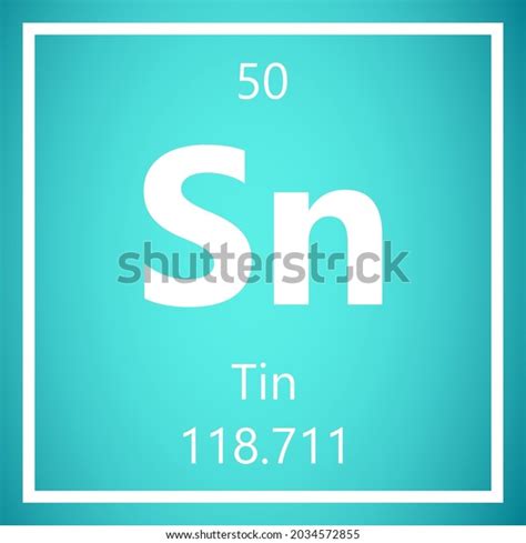 Tin Sn Periodic Table Elements Atomic Stock Vector Royalty Free