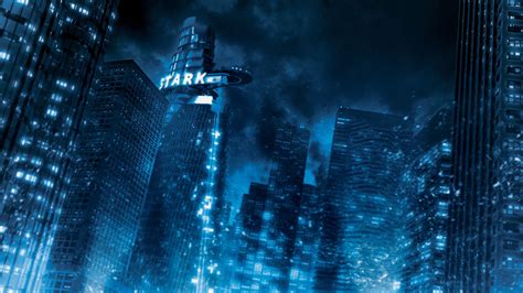 2560x1440 Avengers Stark Tower Cityscape Artwork Wallpaper