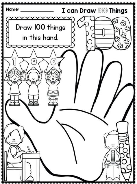 Free Printable 100 Days Of School Coloring Pages
