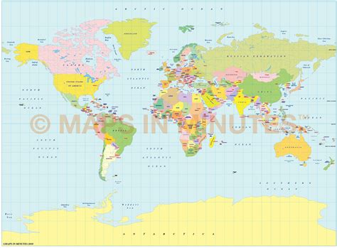 World Political Map In Miller Projection Images