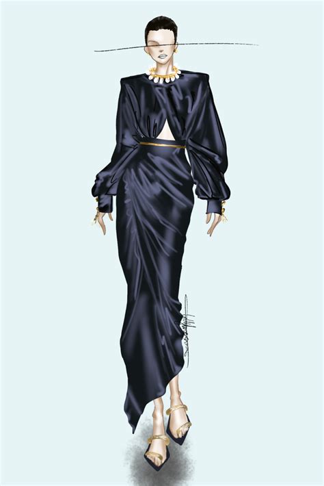 Digital Fashion Illustration Of Couture Dress Digital Fashion