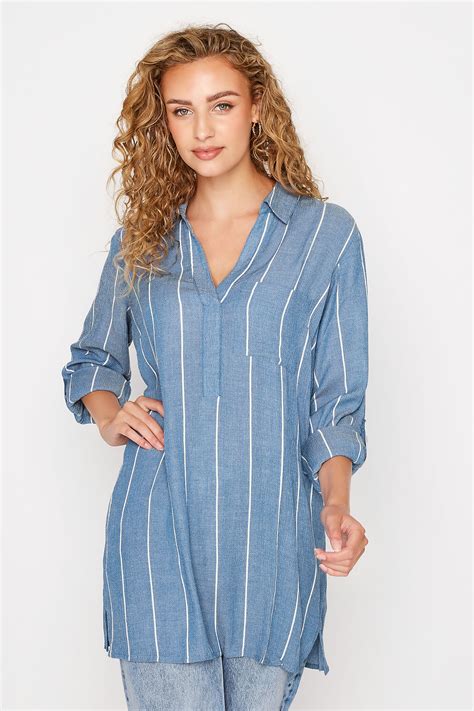 Lts Tall Women S Blue Stripe Overhead Shirt Long Tall Sally