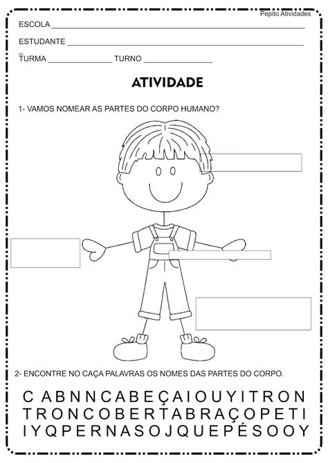 Atividades Sobre Corpo Humano Para A Educação Infantil