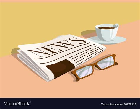 Morning Newspaper And Coffee Royalty Free Vector Image