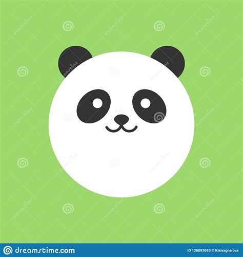 Cute Panda Round Vector Icon Stock Vector Illustration Of Icon