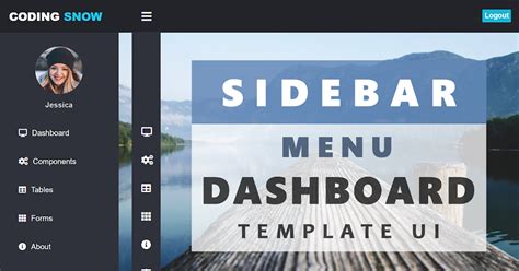 Sidebar Menu Dashboard Template Ui Side Navigation Bar Only Using