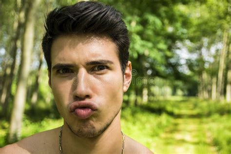 Handsome Young Man Outdoor Doing Silly Face Stock Image Image Of