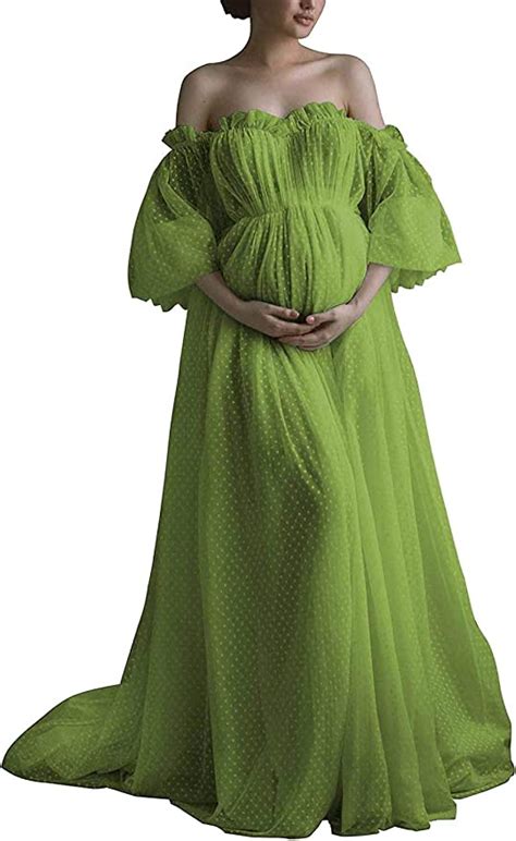 Maternity Dresses For Photoshoot Off The Shoulder Baby Shower Maxi