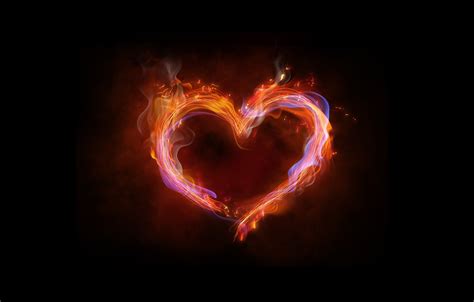 Wallpaper Background Fire Heart Neon Colorful Fire Heart Pink