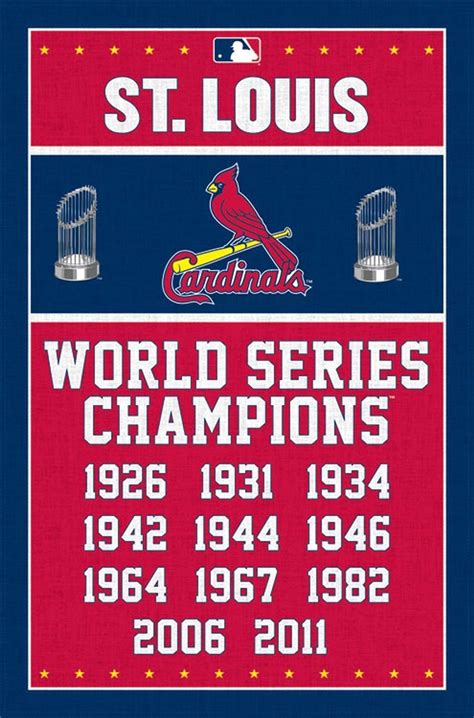 Mlb St Louis Cardinals Champions Poster 22375 X 34