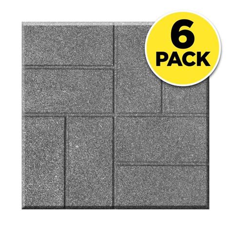 Rubberific 6 Pk 16 In Gray Dual Sided Paver In The Pavers And Stepping