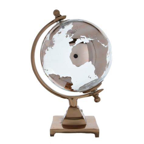 Medium Glass Globe On Metal Stand Copper 24cm 1pk Candlelight Home