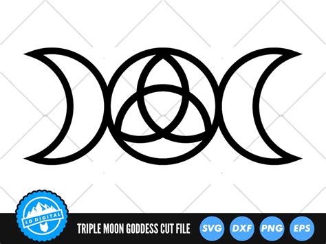 Triple Moon Goddess Triquetra Svg Files Wiccan Svg Cut Files Etsy