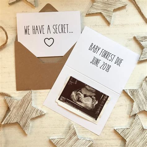 we have a secret surprise pregnancy announcement card etsy