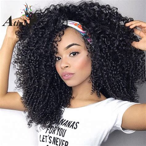 Afro Kinky Curly 250 Density Lace Front Human Hair Wigs Baby Hair