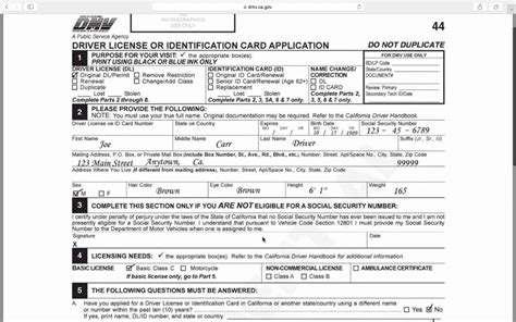 California Driver License Application Dl44 Youtube