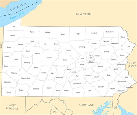 Printable Pennsylvania County Maps 99 Printable