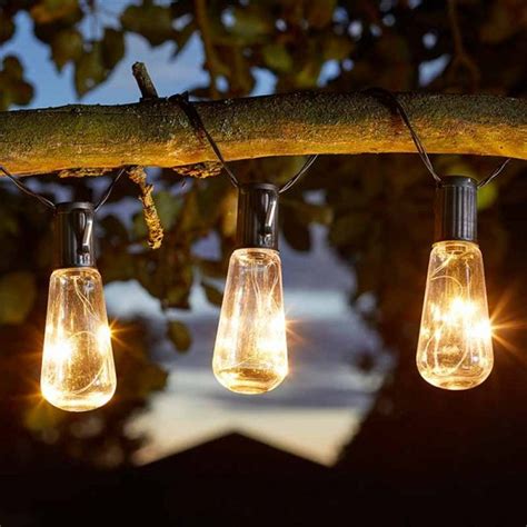 Eureka Vintage Lightbulb Solar String Lights 10 Bulb The
