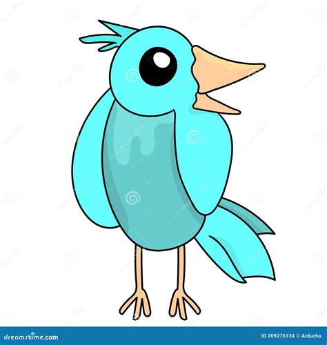 Blue Bird Cartoon Illustration Stock Vector Illustration Of Doodle