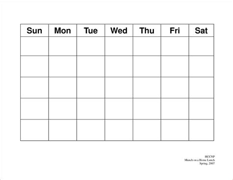 5 Week Blank Month Calendar Example Calendar Printable
