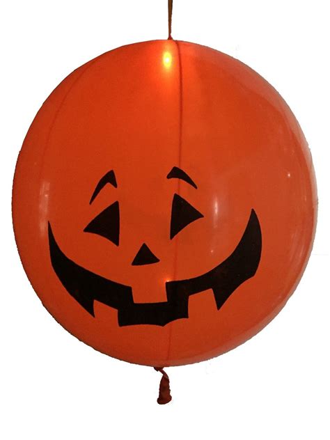 Halloween Pumpkin Shaped Led Light Punch Balloon 18 45cm 3 Pcs