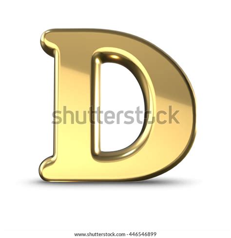 3d Cute Gold Metal Letter D Stock Illustration 446546899 Shutterstock