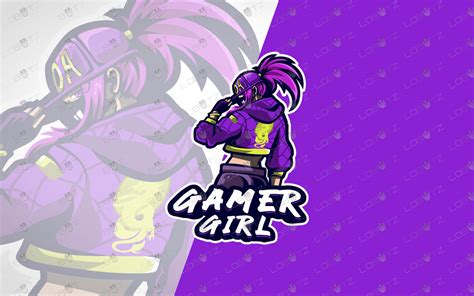 Girl Gamer Mascot Logo For Sale Gamer Girl Mascot Logo Lobotz Ltd