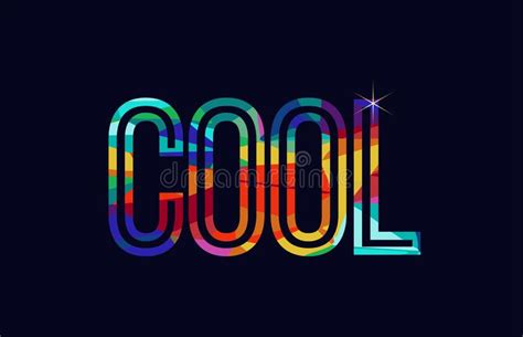 Cool Word Text Logo Design Green Blue White Stock Vector Illustration