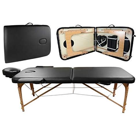 Portable 2 Fold Massage Table Bed Spa Salon Facial Tattoo Physical Therapy Black