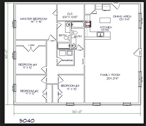 40x50 Metal Building House Plans House Plans