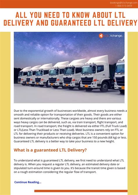 Ppt All You Need To Know About Ltl Delivery And Guaranteed Ltl