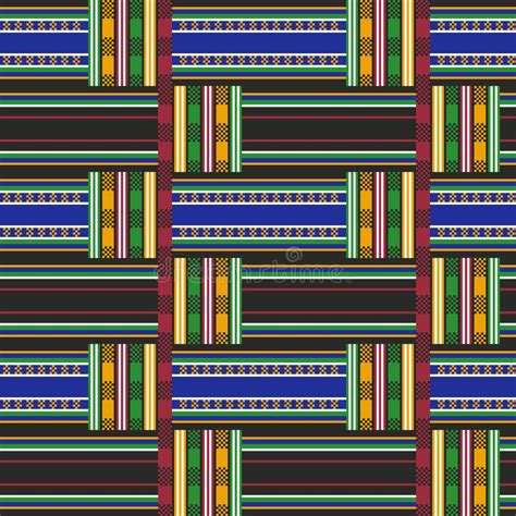 African Seamless Pattern Cloth Kente Tribal Print Stock Vector