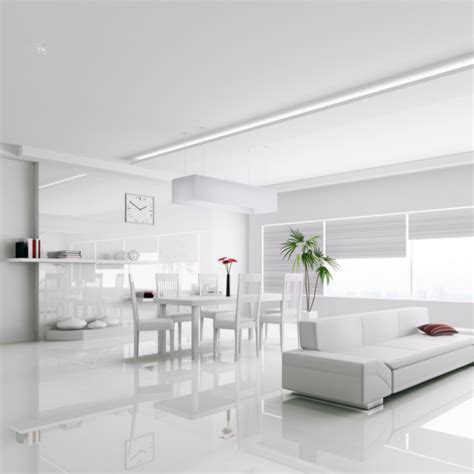 Falquon Flooring High Gloss Flat Edge White Laminate Flooring D2935