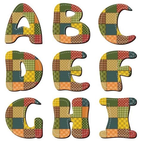 Retalhos Scrapbook Alfabeto Parte1 — Ilustração De Stock Alphabet Quilt Letter Stencils