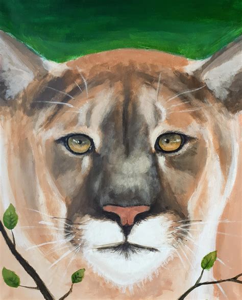 Cougar Painted With Acrylic On Canvas Rpainting